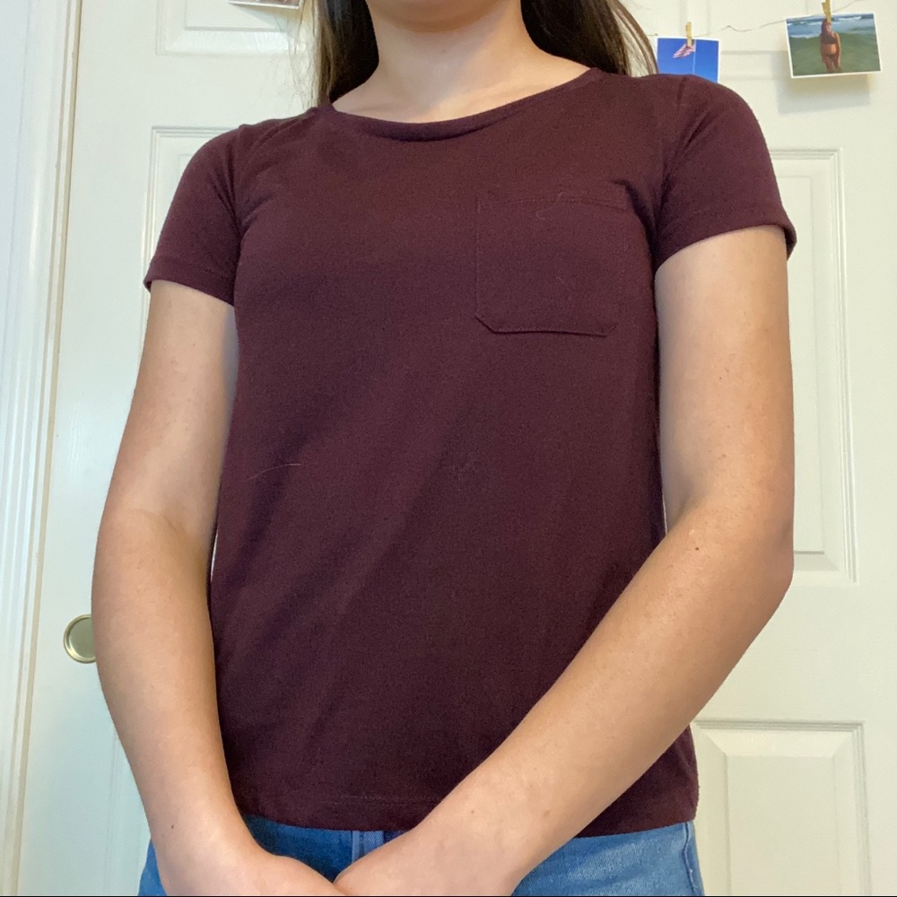 Maroon Pocket Tee